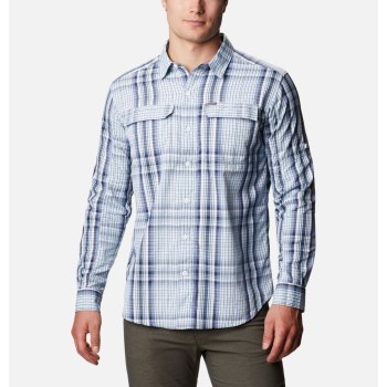 Columbia Silver Ridge 2.0 Plaid Long Sleeve, Camisa Azules Multicolor Para Hombre | 829547-KQA